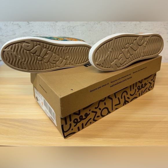 Native Shoes Kids Sneakers - Green&Orange Camo Jefferson Sugarlight Sz 13 NIB - Picture 3 of 6